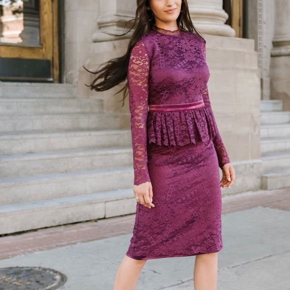 Rachel Parcell | Dresses | Rachel Parcell Deep Purple Lace Dress | Poshmark
